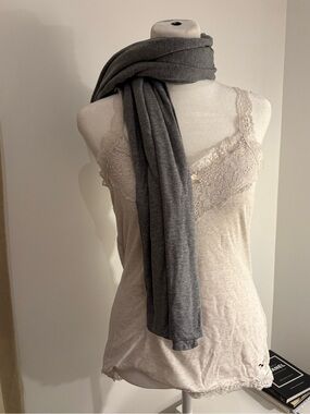 Lightweight Heather Gray Wrap Scarf for Women